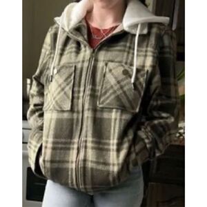 WeSC Liam Hoodie Shacket, Unisex Men- M, Women- L. NWT. Skater! Flannel hoodie